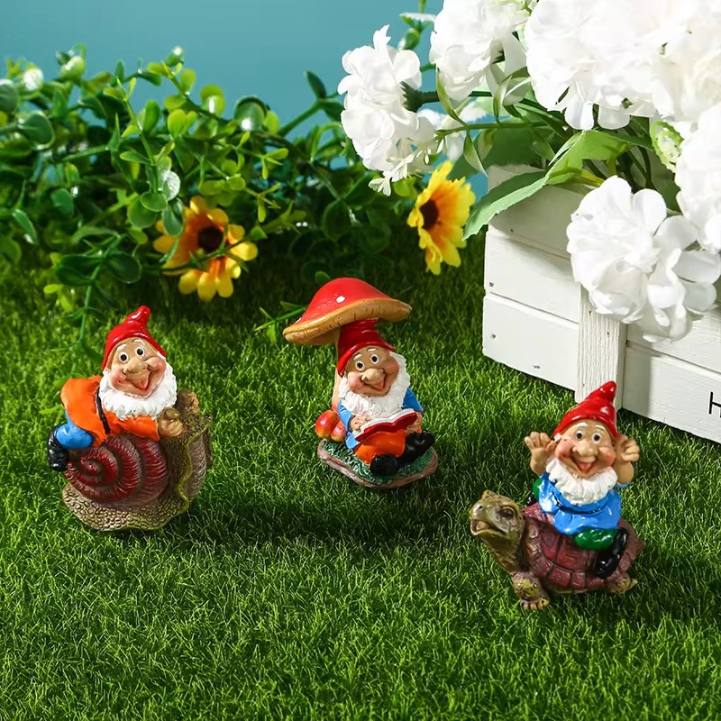 Creatieve 1 Stuks Mini Kabouter Slak Grappige Hars Dwergen Beeld Schattige Diy Bonsai Decoratie Voor Bureau Tuin Sculptuur Decor Dropshipping