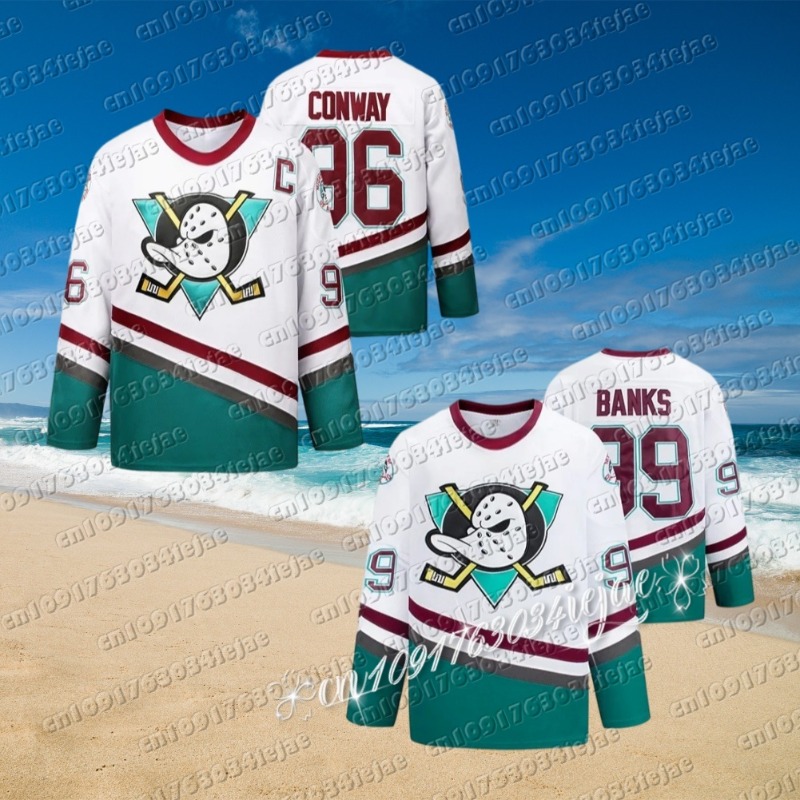 Camiseta de hockey sobre hielo de pato blanco Versión de película Número 96 Número 99 Uniforme para el hogar Ropa deportiva Conjunto de artes marciales de China continental