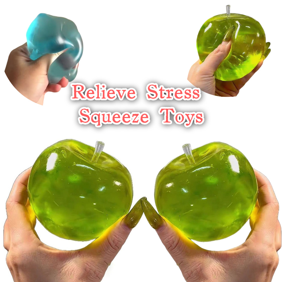Squishy Groene Appel Stressbal Zacht Fidget Zintuiglijk Speelgoed voor ADHD Autisme Trage Rebound Squeeze Speelgoed voor Volwassenen Kinderen Kerstcadeau