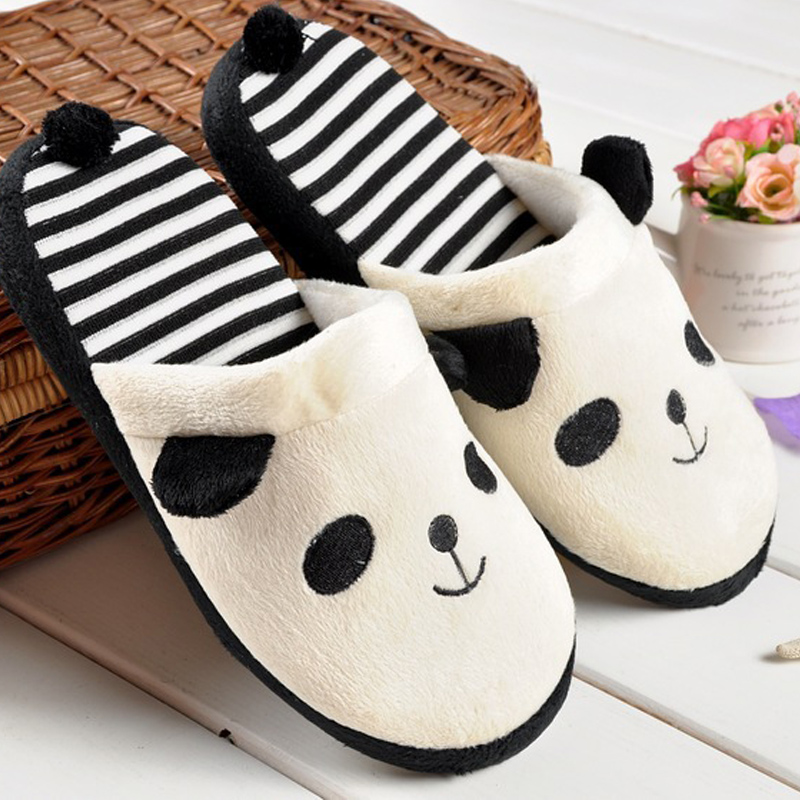 Chaussures plates pour femmes, pantoufles, joli Panda de dessin animé, pantoufles souples au sol pour la maison, nouvelle collection 2024