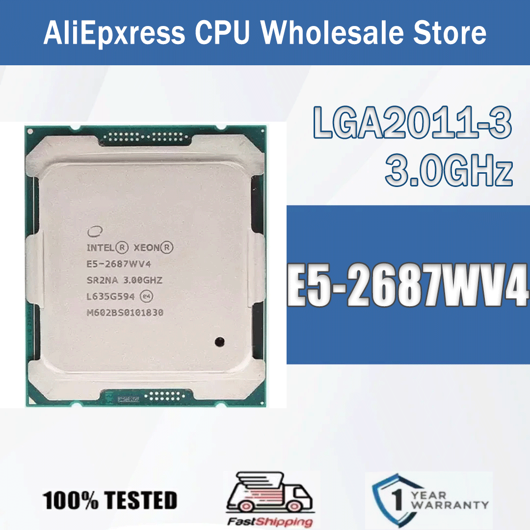 Intel Xeon E5-2687WV4 3,00 GHz 12 núcleos 24 hilos 30MB 160W E5 2687WV4 Paquete de servidor de procesador de CPU de computadora FCLGA2011-3