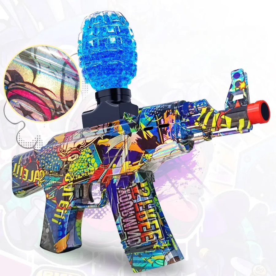 Elektryczny pistolet na kulki żelowe, automatyczny pistolet do rozpryskiwania z okularami, zabawka do aktywności na świeżym powietrzu (bez kul wodnych)