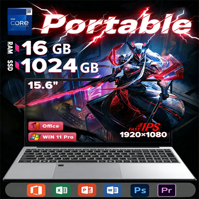 Computadora portátil de 15.6 pulgadas, PC con Intel Core i9-10980HK, 16GB de RAM, 1TB/2TB SSD, portátil i9 con Windows 11