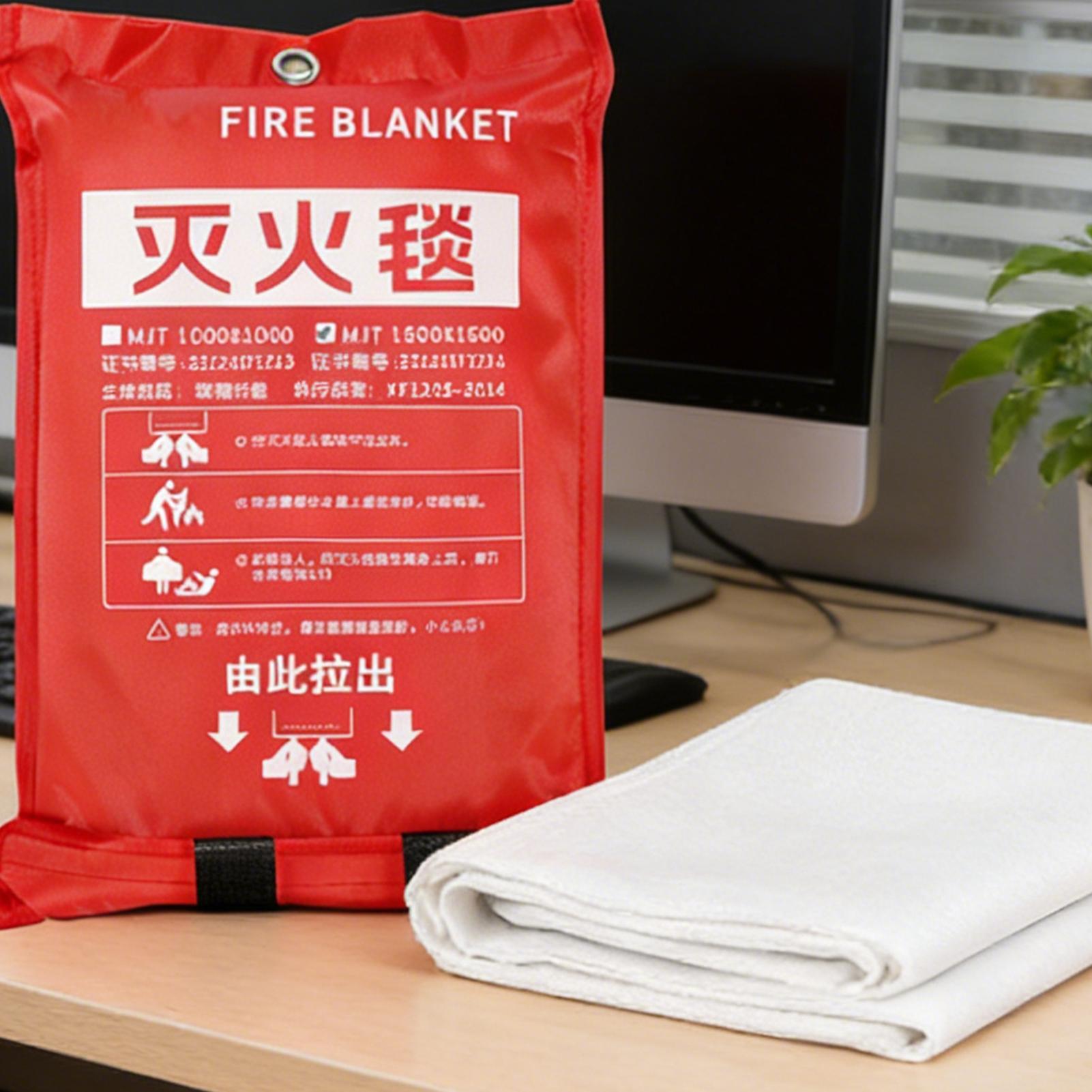 Manta contra incendios de 1x1m, suministros de extinción de llama de fibra de vidrio, cubierta de seguridad contra incendios de supervivencia, manta de extinción de incendios para Escape