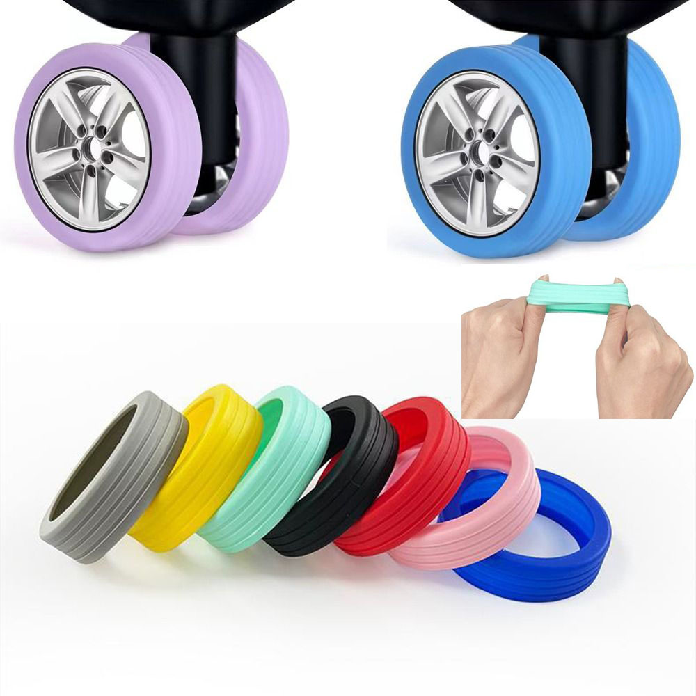 4/8Pcs Reise Gepäck Caster Schuhe Reduzieren Lärm Koffer Räder Schutz Abdeckung Trolley Box Rollen Schutz Abdeckung Zubehör