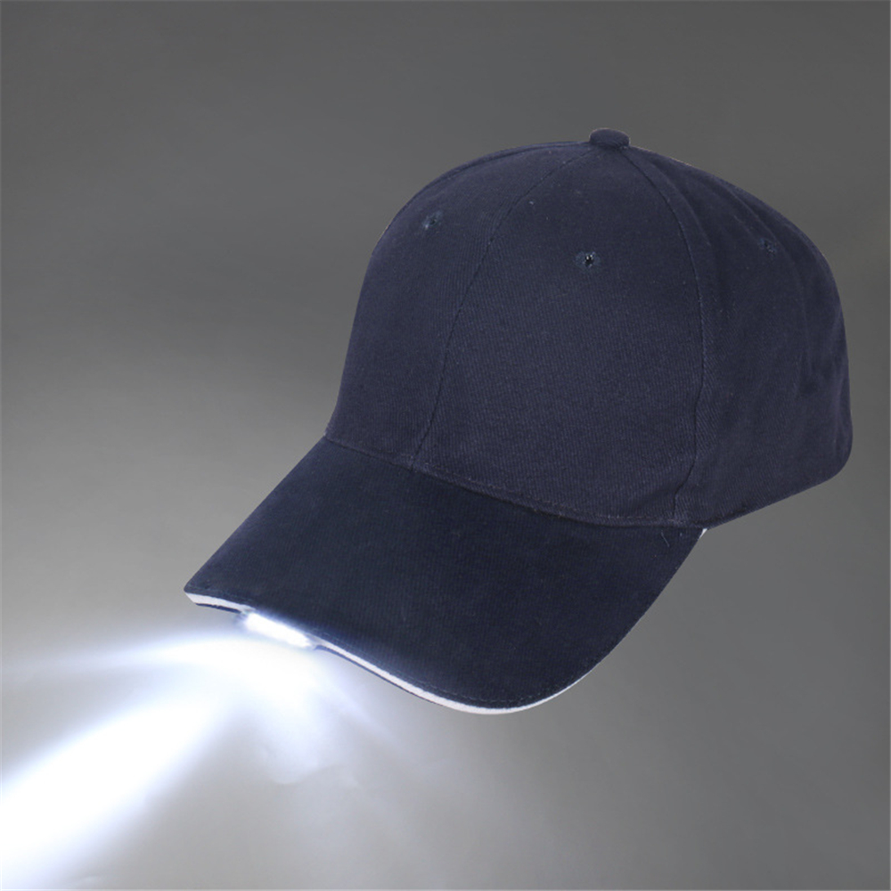 Czapka z lampą LED Zasilany bateryjnie kapelusz z latarką LED Latarka czołowa do wędkowania na świeżym powietrzu Jogging Czapka z daszkiem Czapki turystyczne