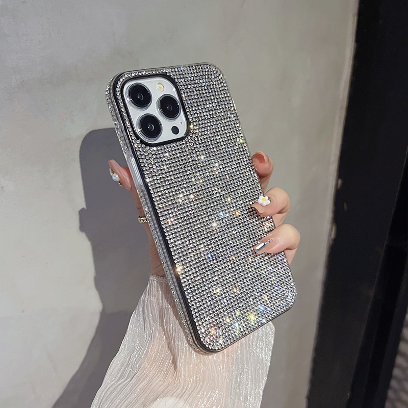 Custodia per telefono di lusso con diamanti colorati glitter per iPhone 16 15 Pro Max 14 13 12 11 XS XR X 7 8 Plus SE Strass Cover antiurto