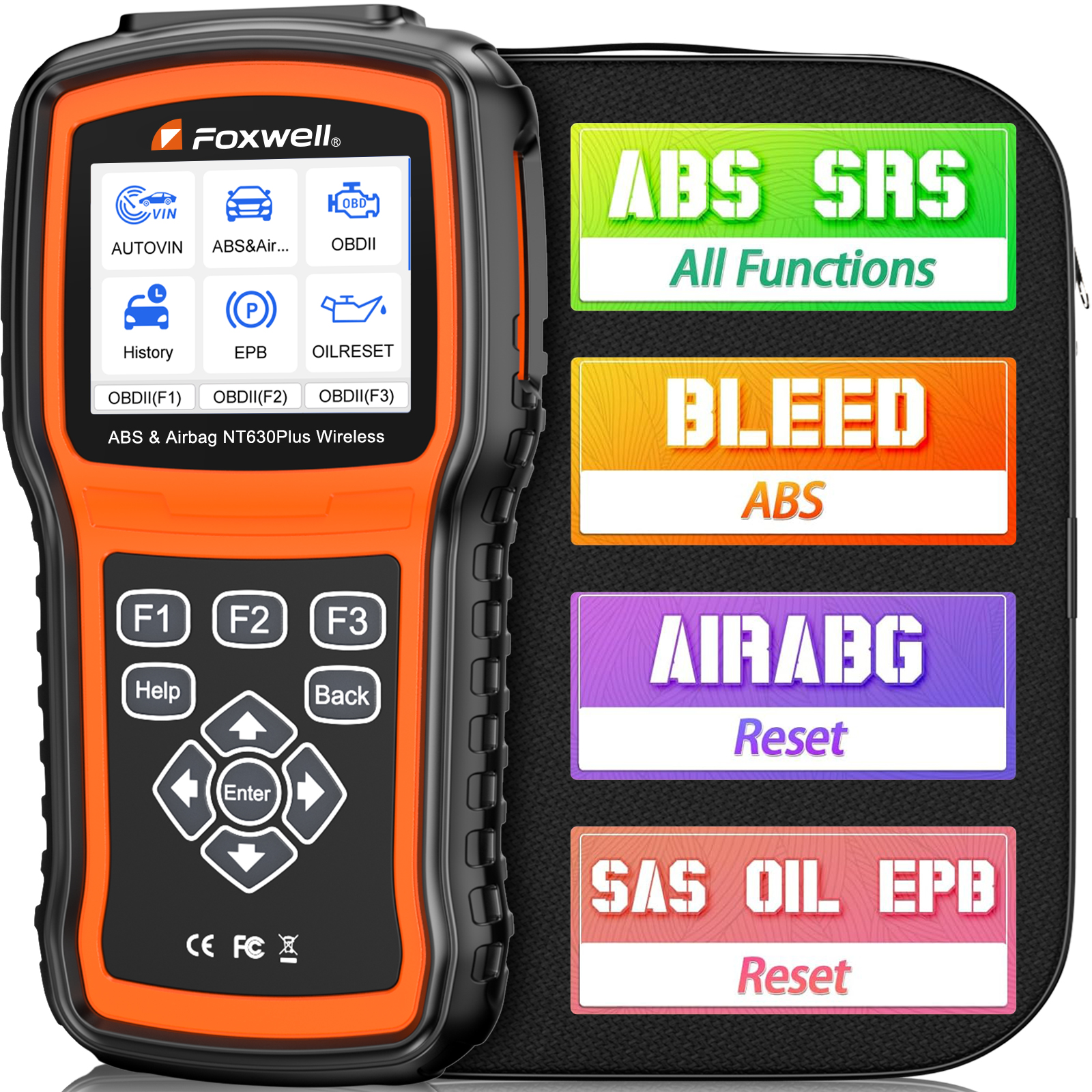 Foxwell NT630 Plus Skaner samochodowy OBD2 Kontrola silnika ABS SRS EPB OIL SAS Czytnik kodów kalibracyjnych OBD 2 Narzędzie diagnostyczne do samochodów