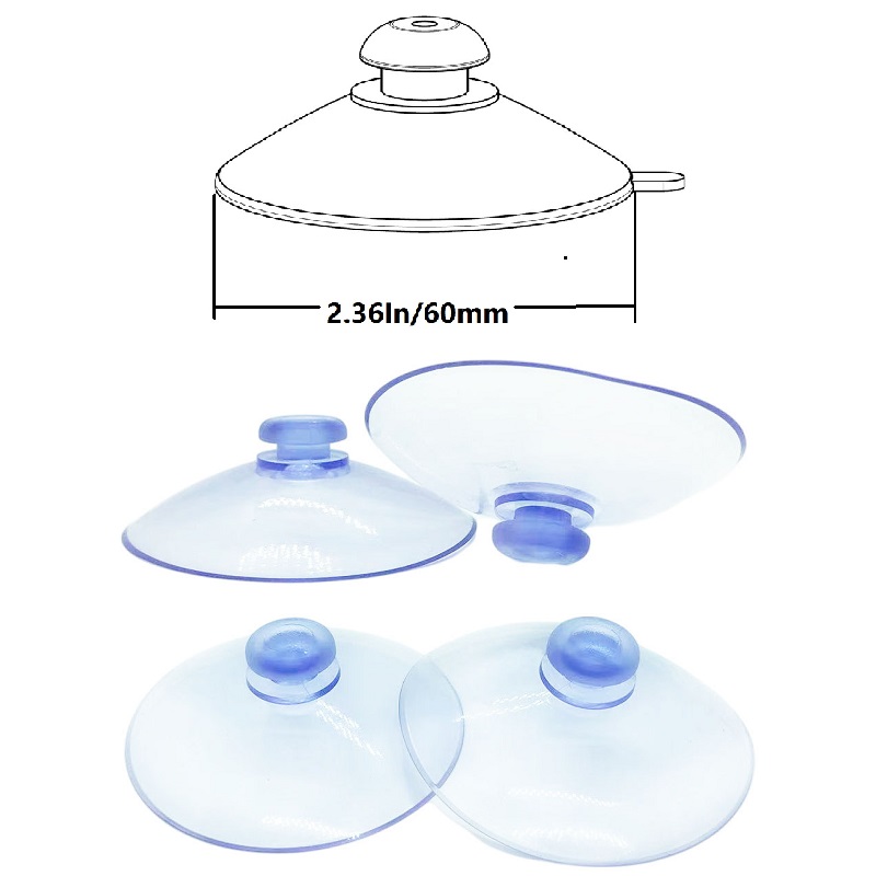 Ventosas de 60mm con cabeza de seta, ventosa de cristal al vacío para decoración de festivales, baño, cocina, coche, alimentador de aves (5 piezas)