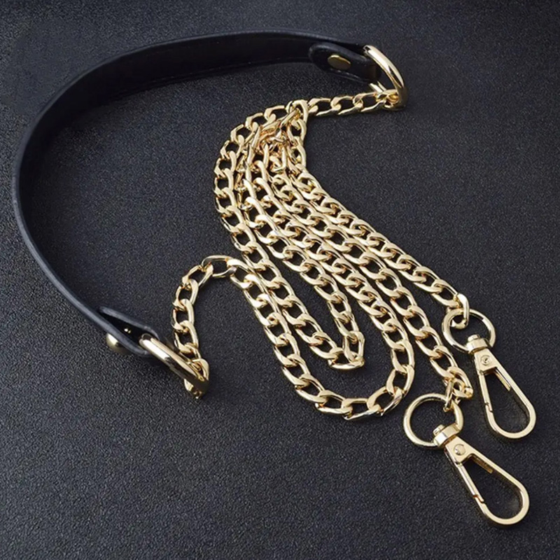 120 ซม.โลหะโซ่กระเป๋าเปลี่ยน PU หนังกระเป๋าสายรัดสําหรับ DIY กระเป๋าถือสายรัดไหล่อุปกรณ์เสริมกระเป๋าจับ