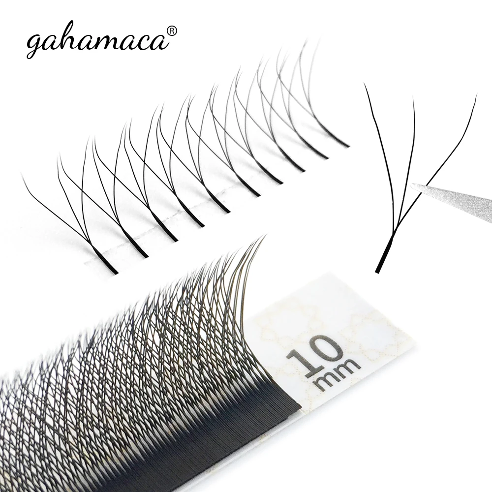 GAHAMACA W forme Extensions de cils L/LU 3D préfabriqué Volume ventilateur cils W Style cils confortable Faux vison naturel cils