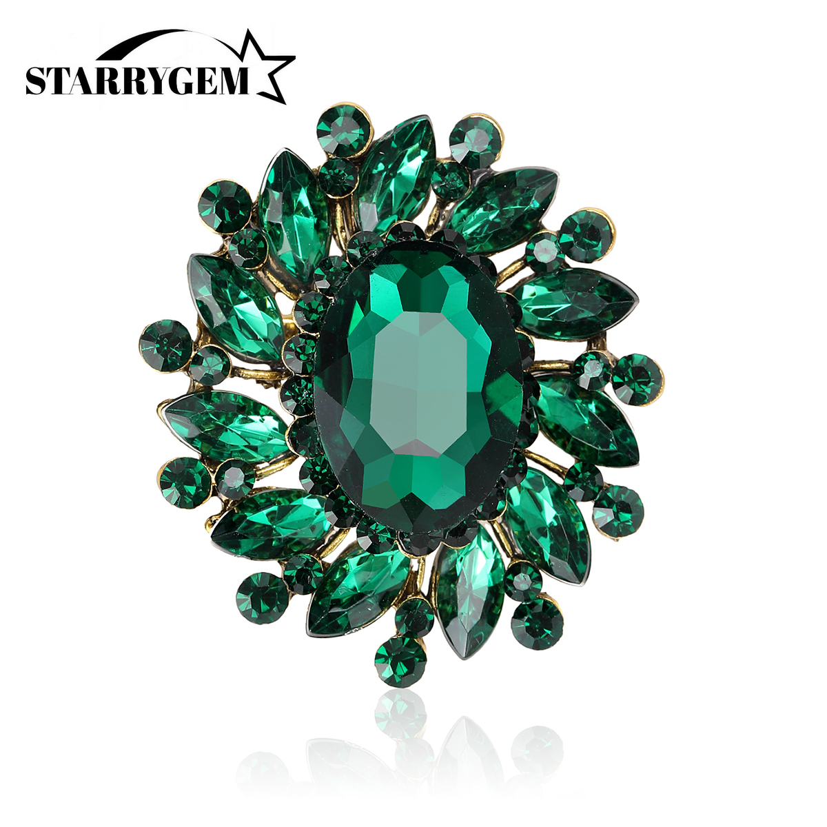 Rhinestone Flower Brooches for Women Unisex Small Glass Pins Office Party Friend Gifts Jewelry Accessories