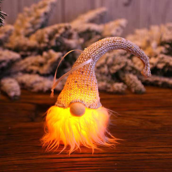 Christmas with light doll Christmas tree decoration pendant small night light glowing holiday