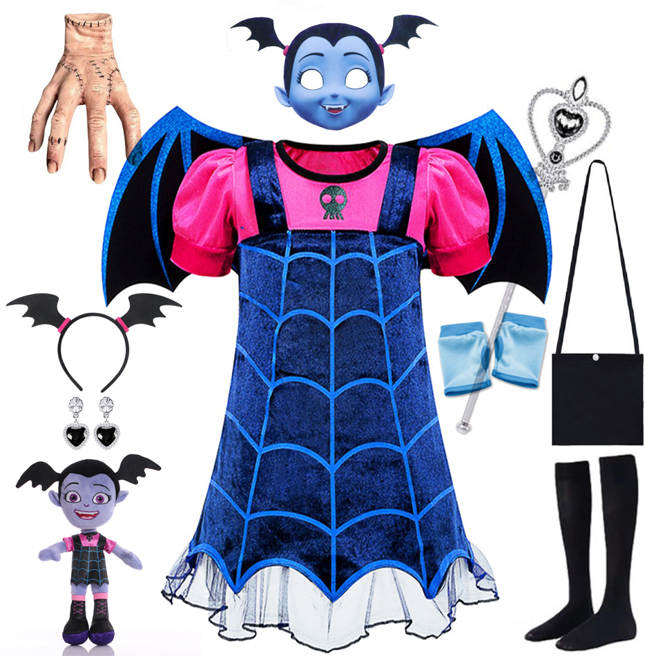 Vampirina Abito Cosplay Ragazza Bambini Principessa Charms Vesti Natale Vampiro Costume di Halloween Festa di Carnevale per Bambini