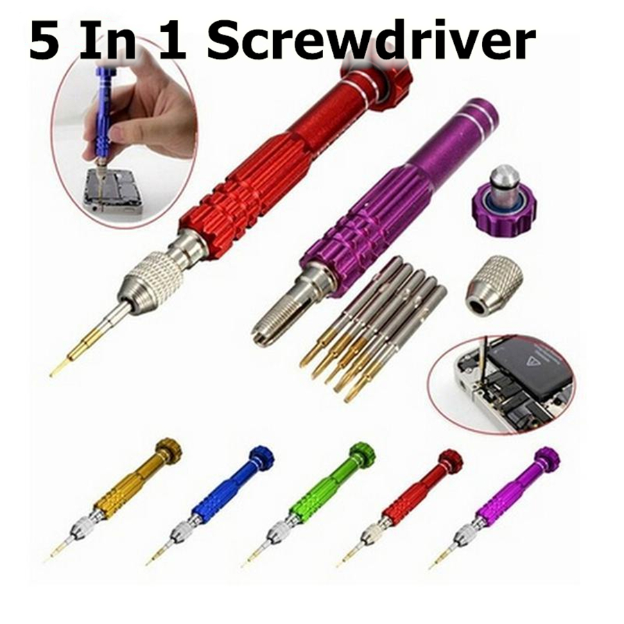 Uhr Reparatur Schrauben dreher Griff 5 in 1 Legierung Magnet zerlegen offen Reparatur Schrauben dreher Werkzeugs atz für Handys ele tronic dev