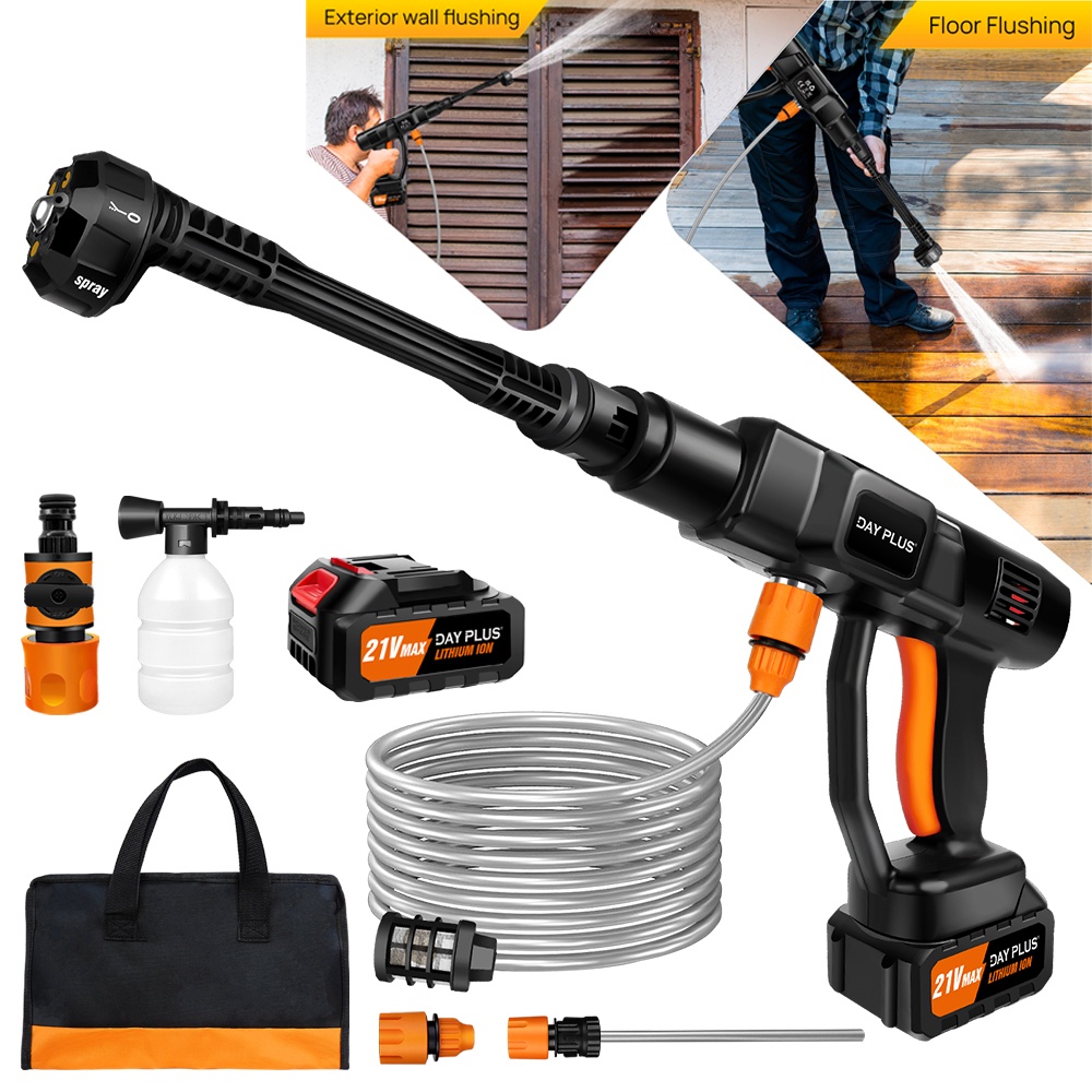 21VWater Gun Spray Cleaner Myjnia samochodowa, z akumulatorem 3000 mAh, ręczna myjka wysokociśnieniowa do czyszczenia samochodu/podłogi/ogród i wody