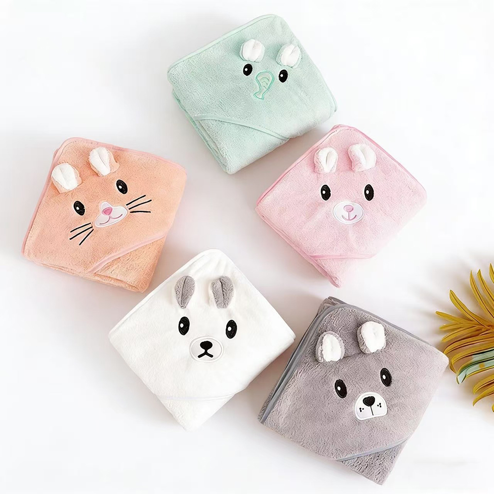 Baby Bath Towel Soft Warm Sleeping Swaddle Wrap para Girl Boy Coral Fleece Newborn Blanket Toddler Hooded Baby Stuff Bathrobe