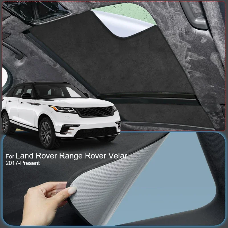 Samochodowa zasłona przeciwsłoneczna z zamszu z elektrostatyczną adsorpcją do LAND ROVER RANGE ROVER VELAR 2017-2026, izolacja termiczna szyberdachu.
