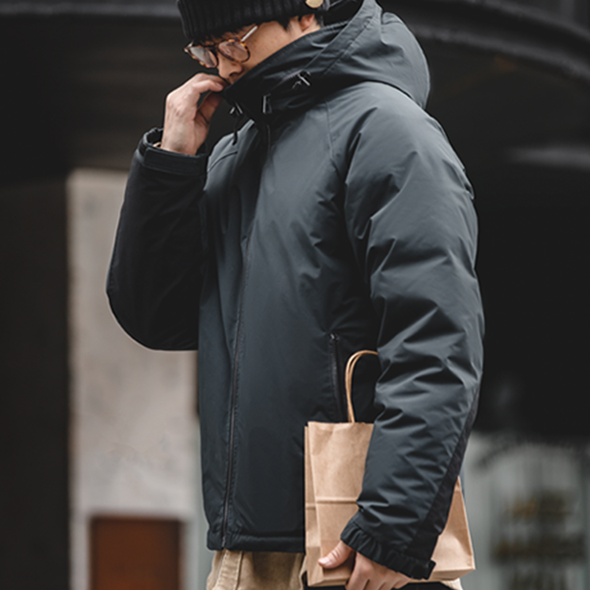 Maden 90% chaqueta con capucha de plumón de pato blanco para exteriores, chaqueta acolchada cálida y fría a prueba de viento, abrigo acolchado de marca, ropa de invierno 2023