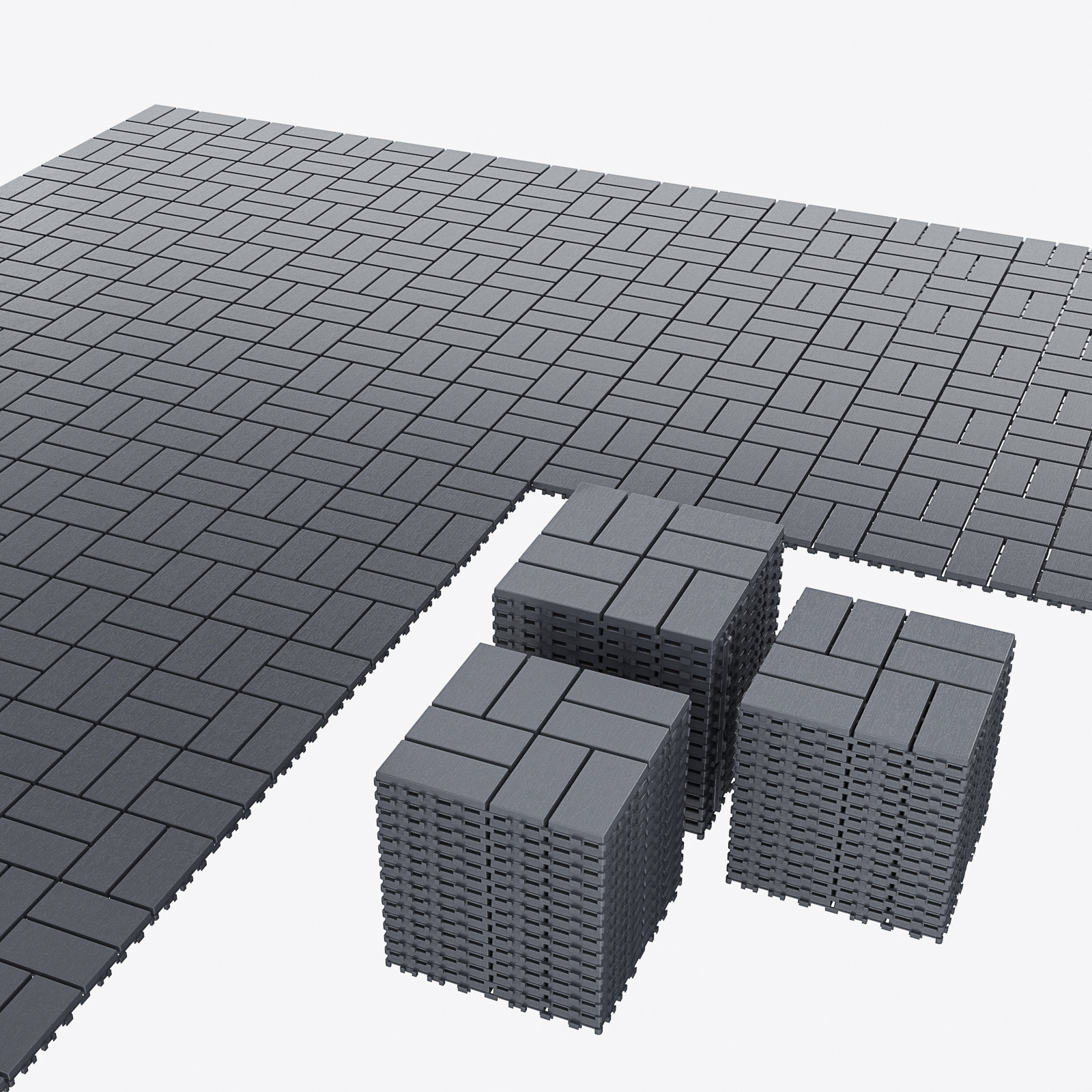 Plastic Interlocking Deck Tiles (84 Pack) - 12"x12" Outdoor Patio Flooring, Decking Tiles for Poolside, Backyard, Balcony