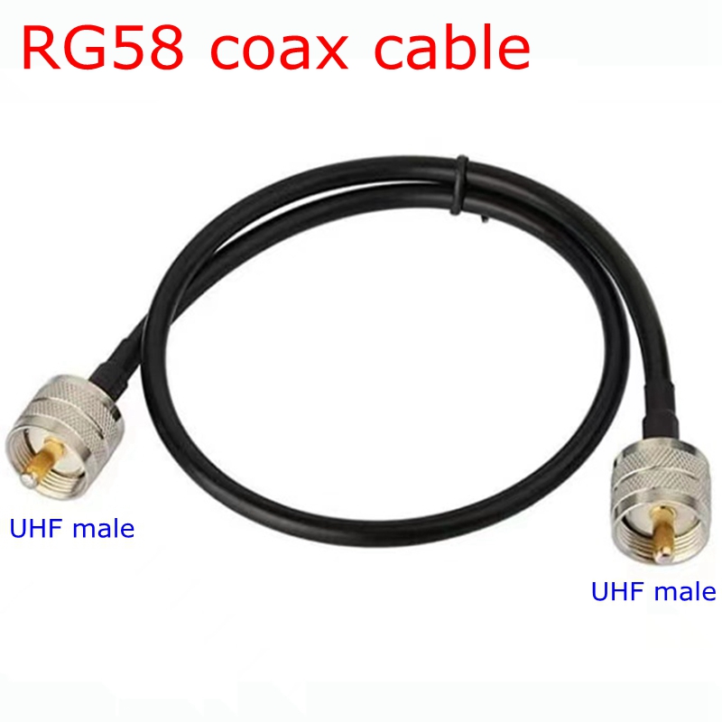 RG58 COAX CABLE SL16 UHF PL259 ชาย UHF ตัวเชื่อมต่อชาย PL-259 ชาย UHF ชาย CRIMP สําหรับ RG58 Pigtail Antennm 50 ซม./1 M/2 M/5 M