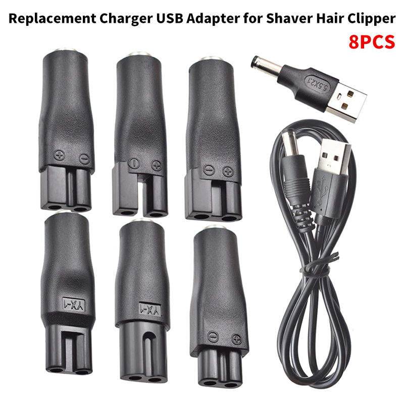 6/7/8PCS Cavo di Alimentazione 5V Caricatore di Ricambio Universale Adattatore USB per Tutti I Tipi Tagliacapelli Trimmer Barba Rasoi Lampade Da Tavolo