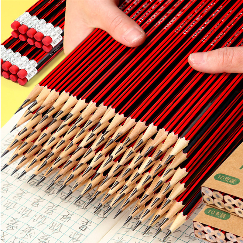 20/10 teile/los Holz Bleistift HB Bleistift mit Radiergummi kinder Zeichnung Bleistift Schule Schriftlich Schreibwaren