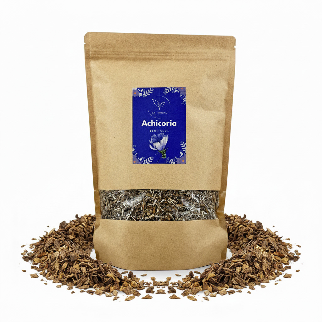 La Herbera |   Raíz de Achicoria Cichorium intybus triturada, chicoria, almirón, amargón, radicheta |   infusión y sustituto de café |   raíz cortada a granel |   envasado en España, selección artesanal |   Raíz de Achicoria, Raíz de Achicoria Triturada