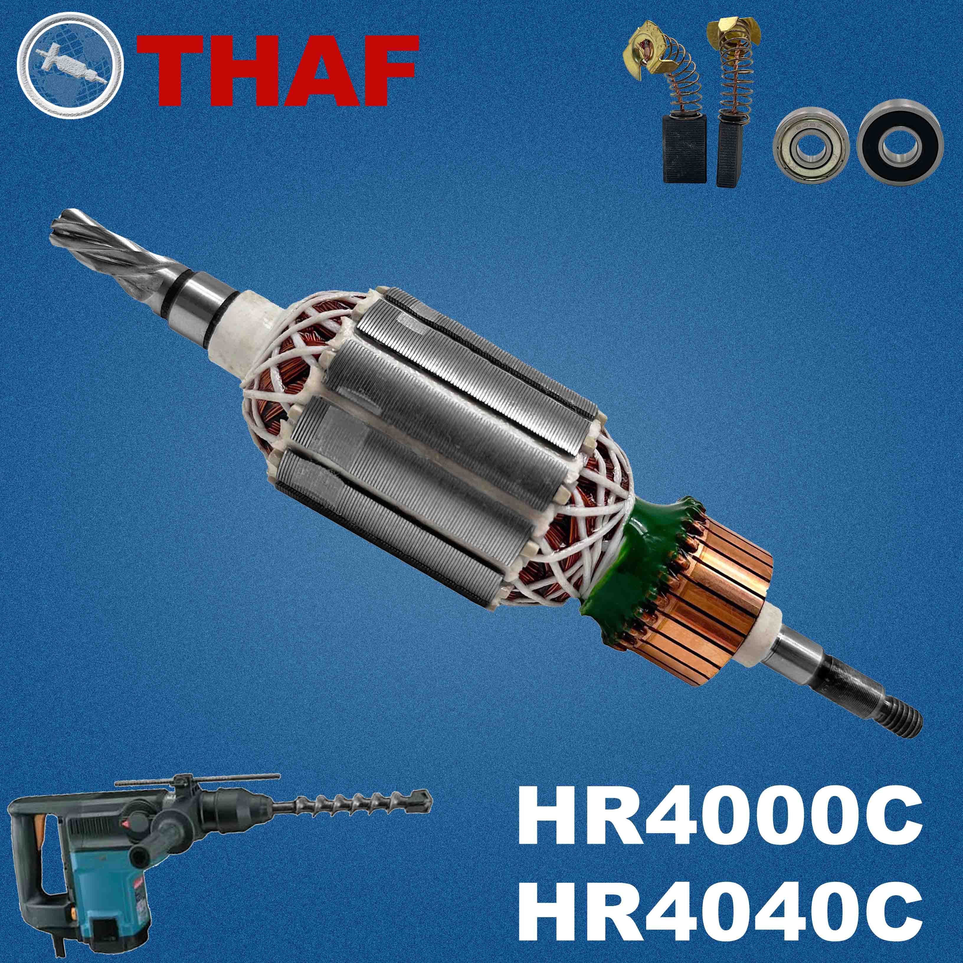 AC 220V 240V HR4000C Wirnik Rotor For MAKITA MŁOT UDAROWO-OBROTOWY Części zamienne Wiertarka udarowa HR4040C
