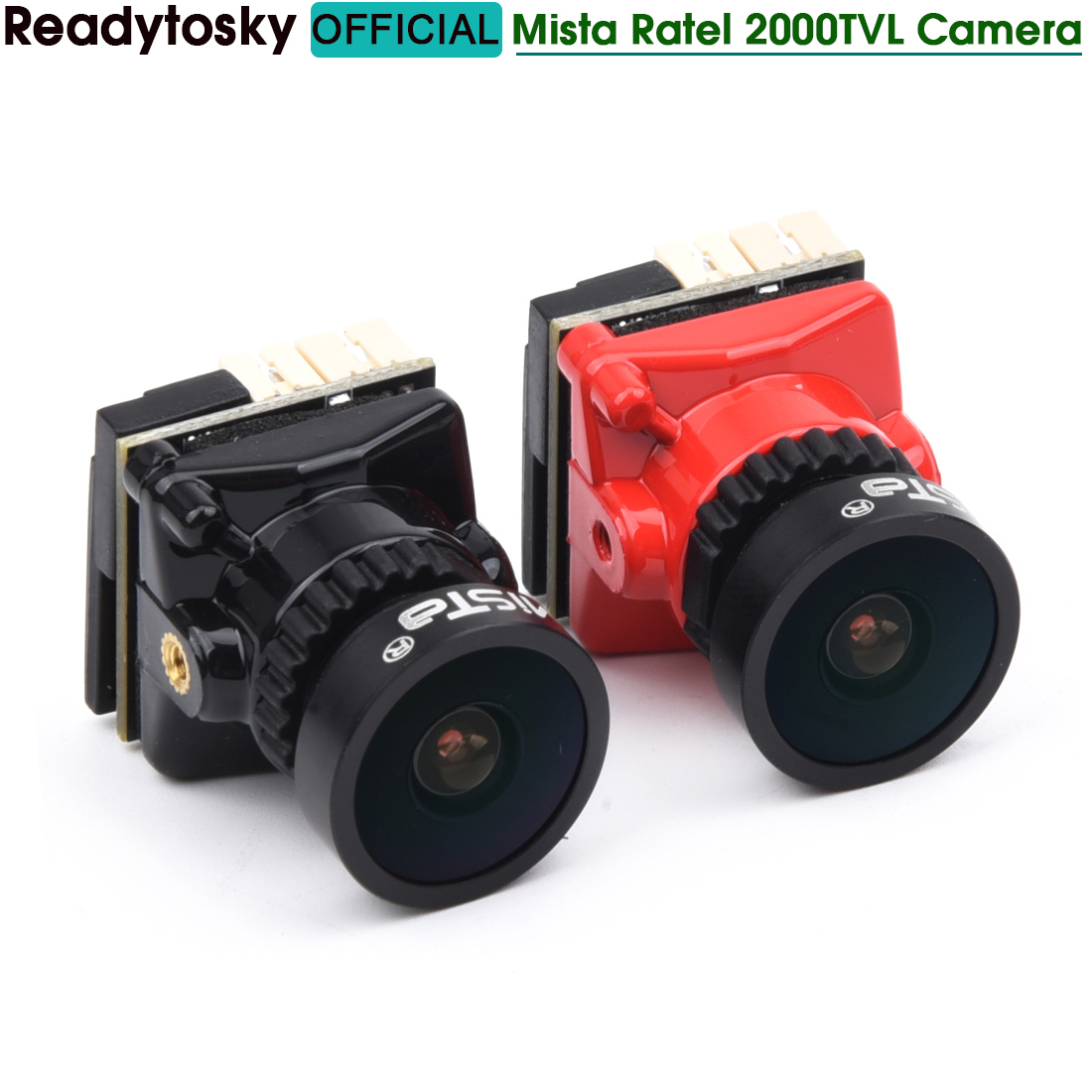Mista Ratel 2000TVL FPV มินิกล้อง 1 / 1.8 ''นิ้ว Starlight HDR 2.1 มม. เลนส์ 4:3 และ 16:9 NTSC & PAL Switchable สําหรับ RC FPV Drone