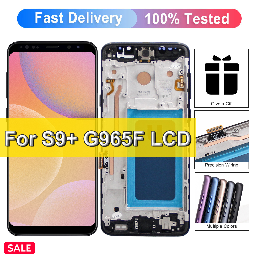 S9 Plus Display Screen, For Samsung S9 Plus LCD Display G965 G965F LCD with Frame Touch Screen Digitizer Assembly Replacement