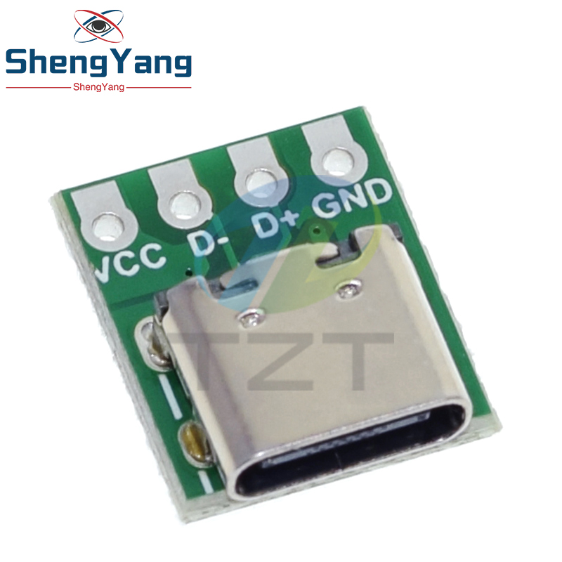 TZT 1/5/10 Uds conector USB 3,1 tipo C adaptador de placa PCB de prueba de 16 pines conector 16P para transferencia de Cable de línea de datos