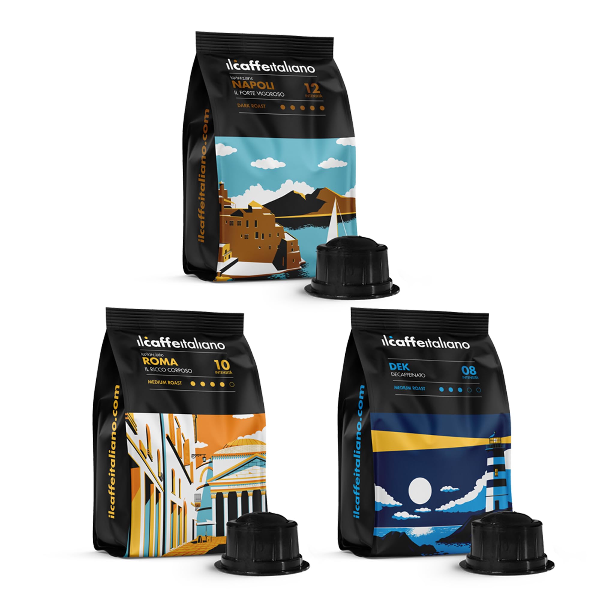 100 Kapseln Kaffee-Verkostungsset - Italienischer Kaffee - Caffè Kompatible Kapseln Caffitaly ®
