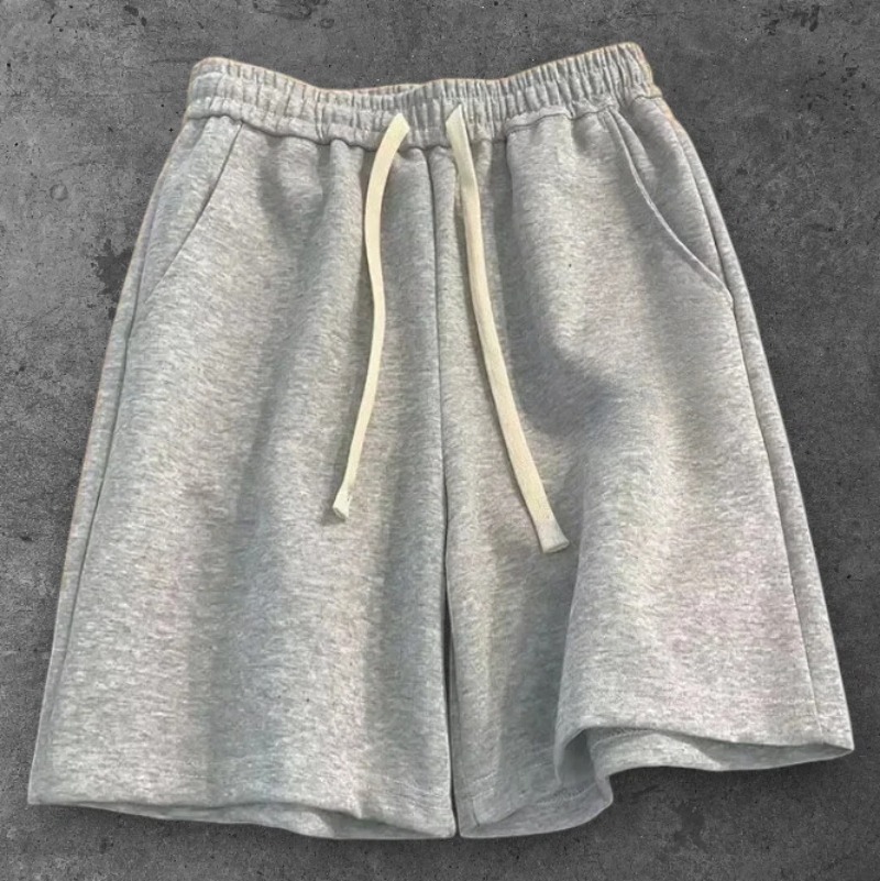 Men's Loose Shorts, Gray, Y2K Style, Street Trendy Casual Pants for Daily Comfortable Wearing