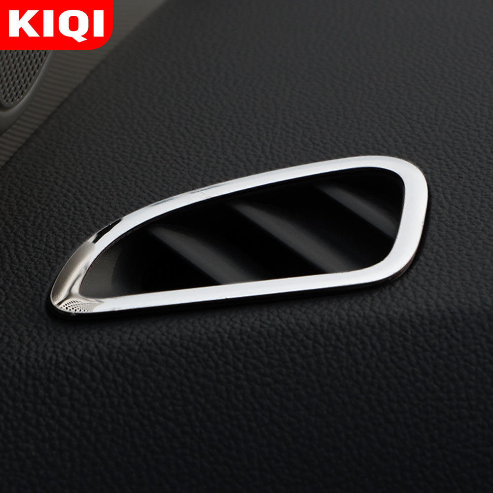 KIQIสแตนเลส2ชิ้นภายในเครื่องปรับอากาศVent Trimสติกเกอร์สำหรับChevrolet CRUZE 2009 2011 2012 2013 2014