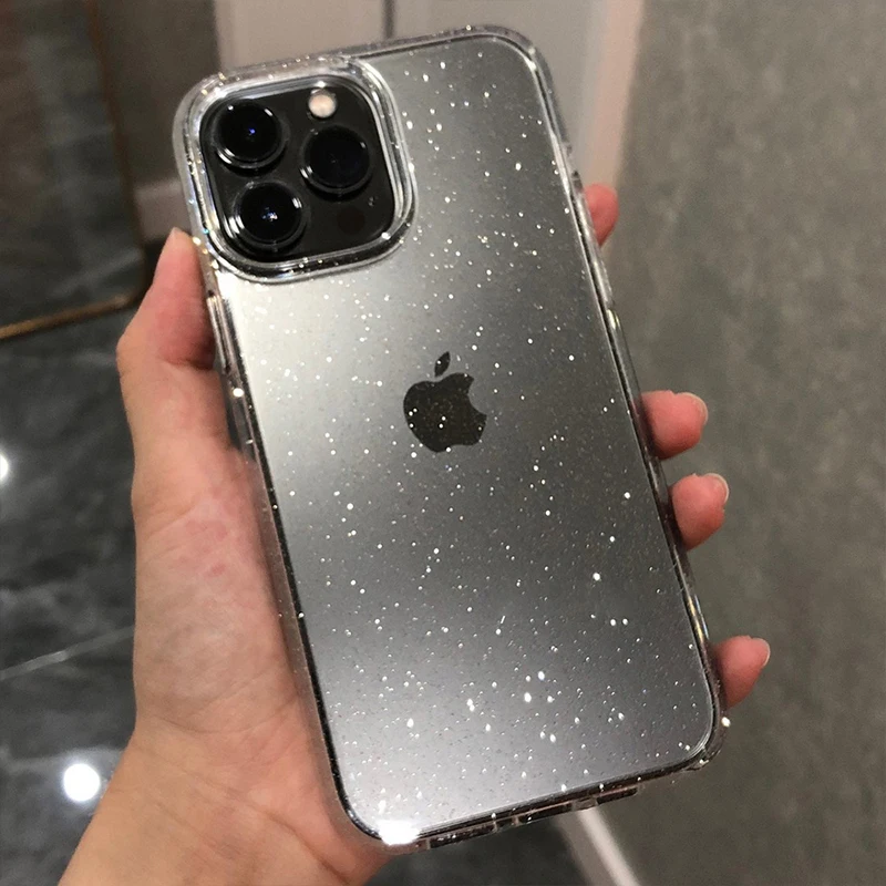 高級グリッターバンパーブリンブリンクリアケース Iphone 15 14 13 12 11 プロマックスミニ X XS 最大 XR 7 8 プラス 16 プロシリコーンアクリルカバー