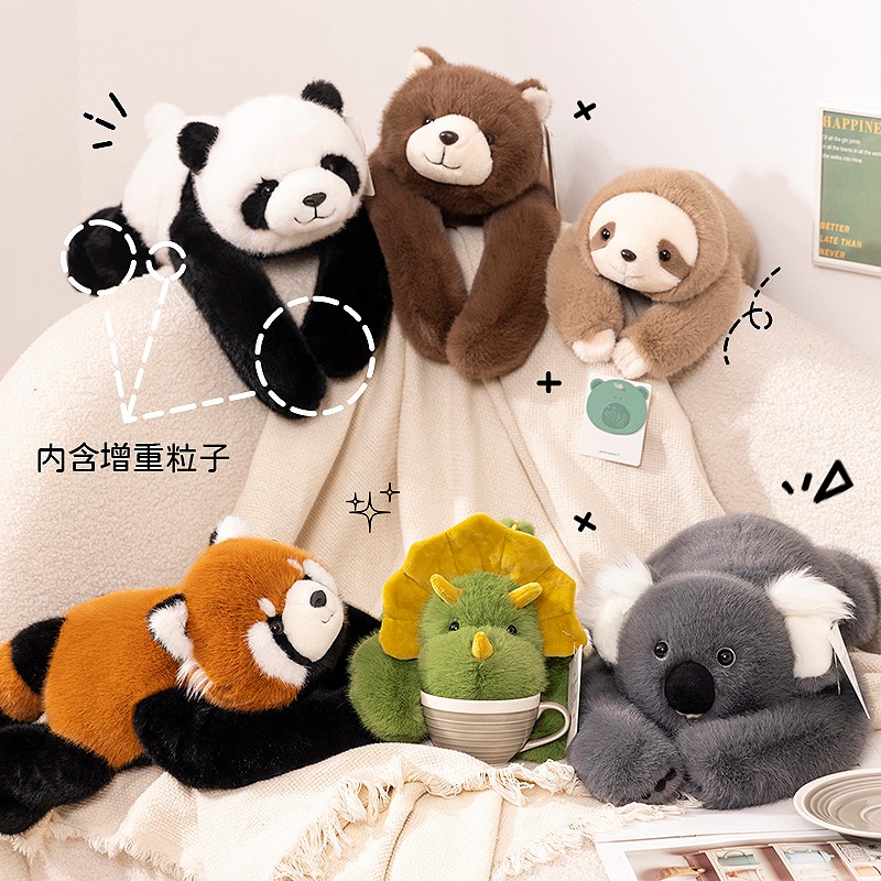 30-65 см Kawaii Высококачественная плюшевая подушка с лесными животными, мягкая длинная рука, красный енот, динозавр, медведь, ленивец, коала, плюшевая игрушка, домашний декор