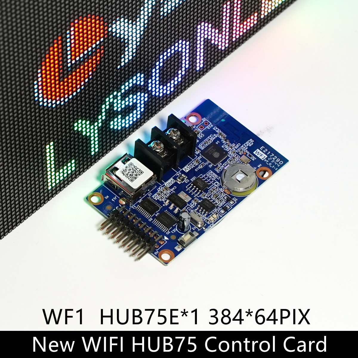 Huidu HD-WF1 HUB75 Interface petite carte de contrôle LED sans fil WIFI prise en charge sept couleurs pour panneau intérieur P4 P5