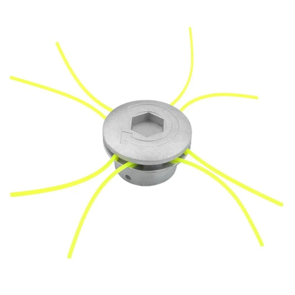 Cabezal Universal de Aluminio para Desbrozadora con 4 Hilos, Cabezal de Corte de Césped de Nylon Roscado para Cortacésped, Plateado