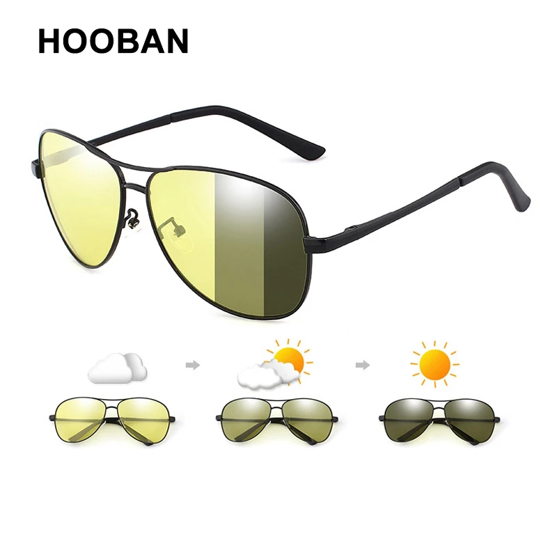 Photochromic Polarized Sunglasses Men Women Classic Pilot Chameleon Sun Glasses Fashion Change Color Fishing Eyeglasses