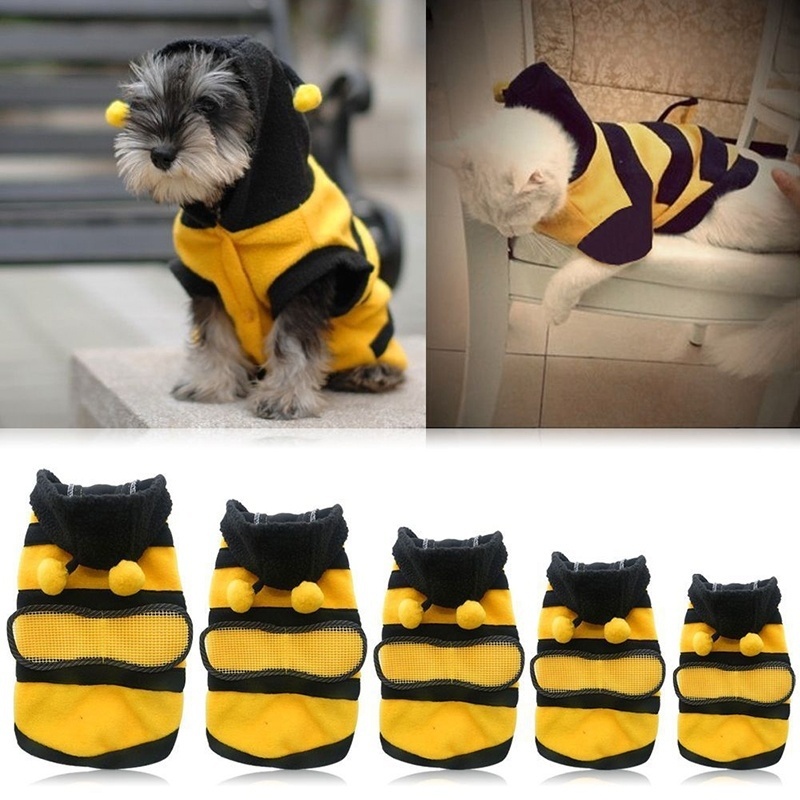 Abeille animal de compagnie chiot manteau vêtements tenue polaire vêtements chien chat à capuche fantaisie Costume Halloween Cosplay pull chien sweats à capuche