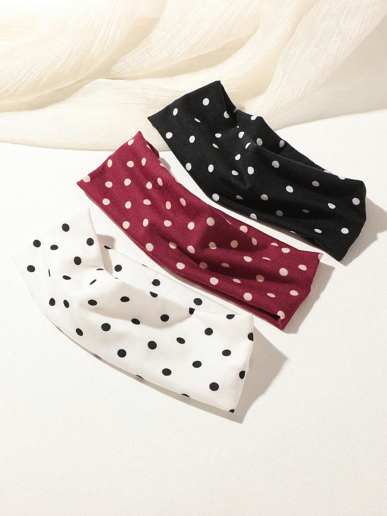 1/3 stuks zoete polka dot zwart wit rood combinatie vintage hoofdbanden, geschikt voor dagelijks woon-werkverkeer, fotografie, haaraccessoires
