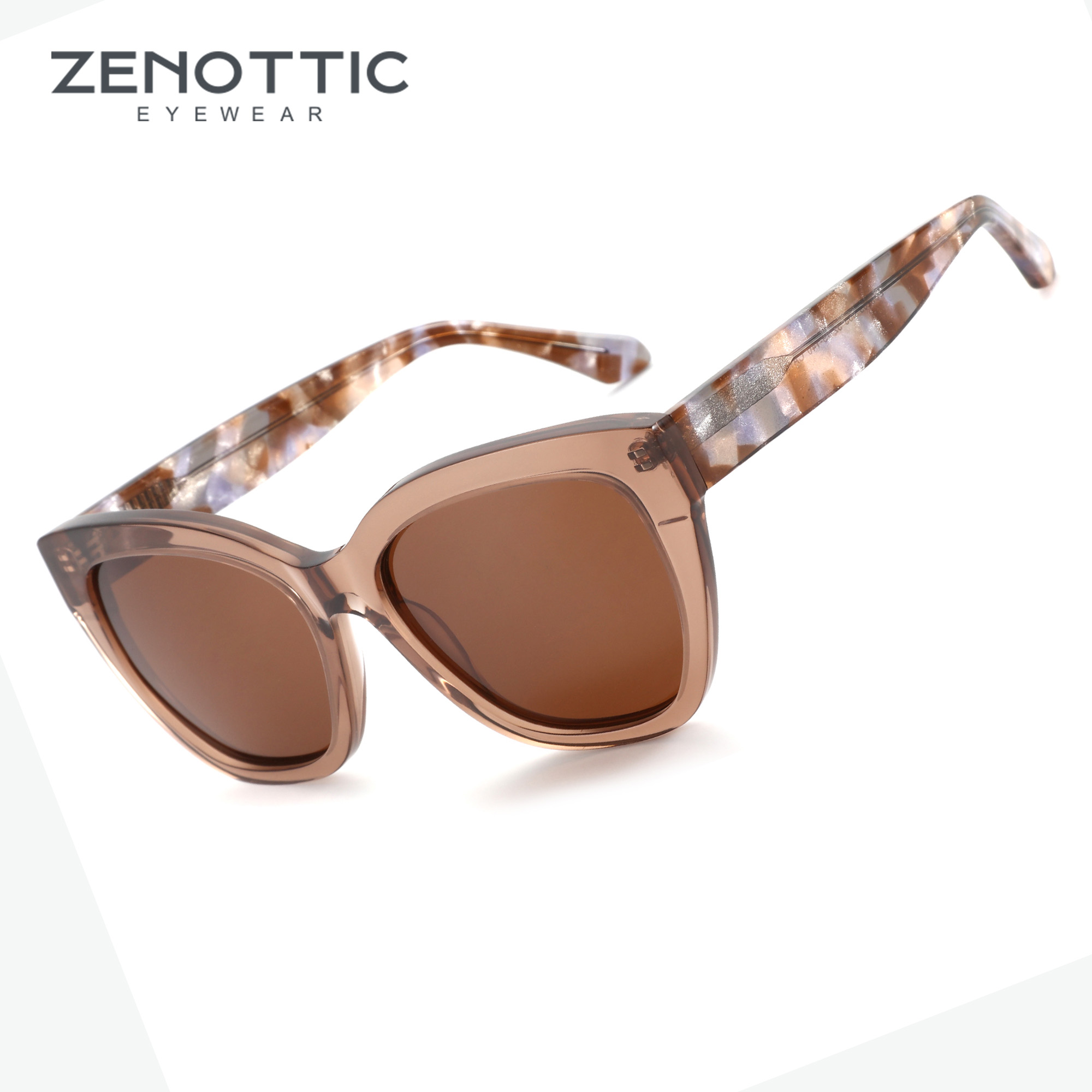 ZENOTTIC okulary przeciwsloneczne damskie 2025 Butterfly spolaryzowane okulary przeciwsłoneczne damskie gruba ramka odcień UV400 ochronne okulary przeciwsłoneczne z octanu zakupy modowe