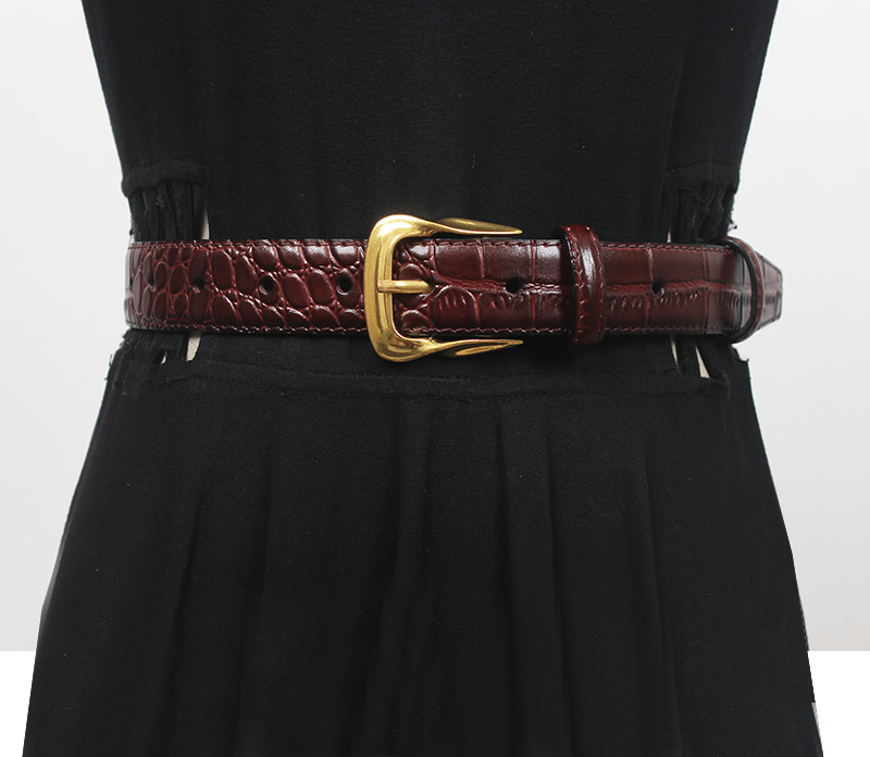 Faja de cuero genuino a la moda de pasarela para mujer, corsés para vestido, cinturones, decoración, cinturón estrecho R2119