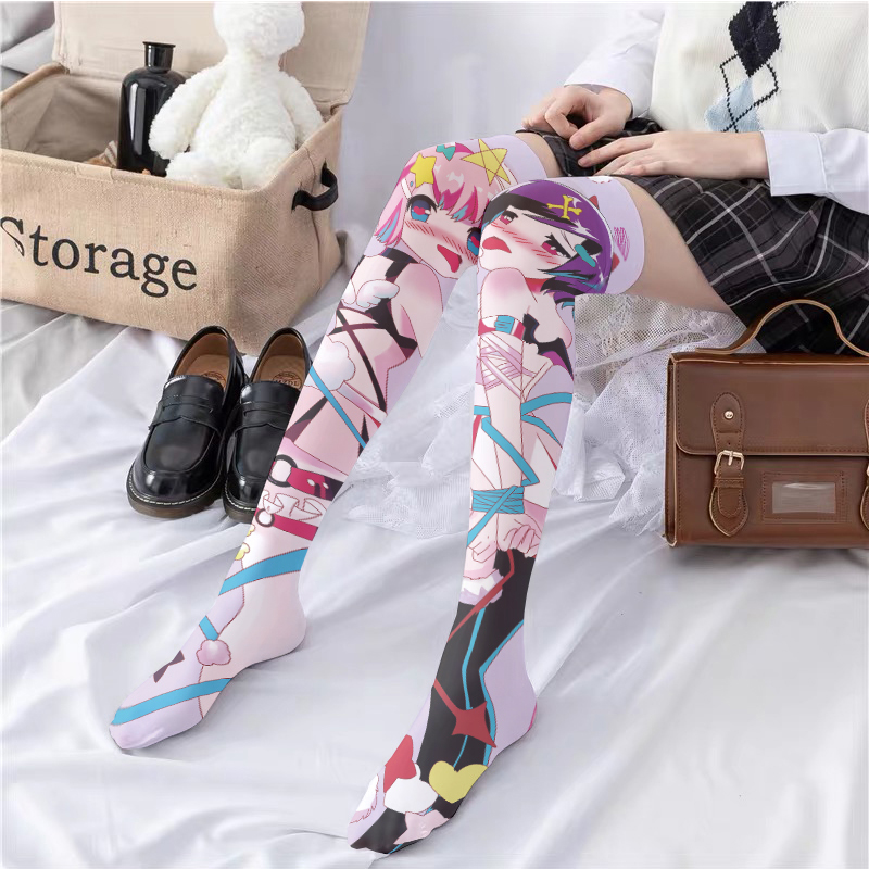 Japanese Anime Knee Stockings Women's Sexy Thigh High Tube Elastic Stockings Harajuku Fashion Two-dimensional Girl Stockings