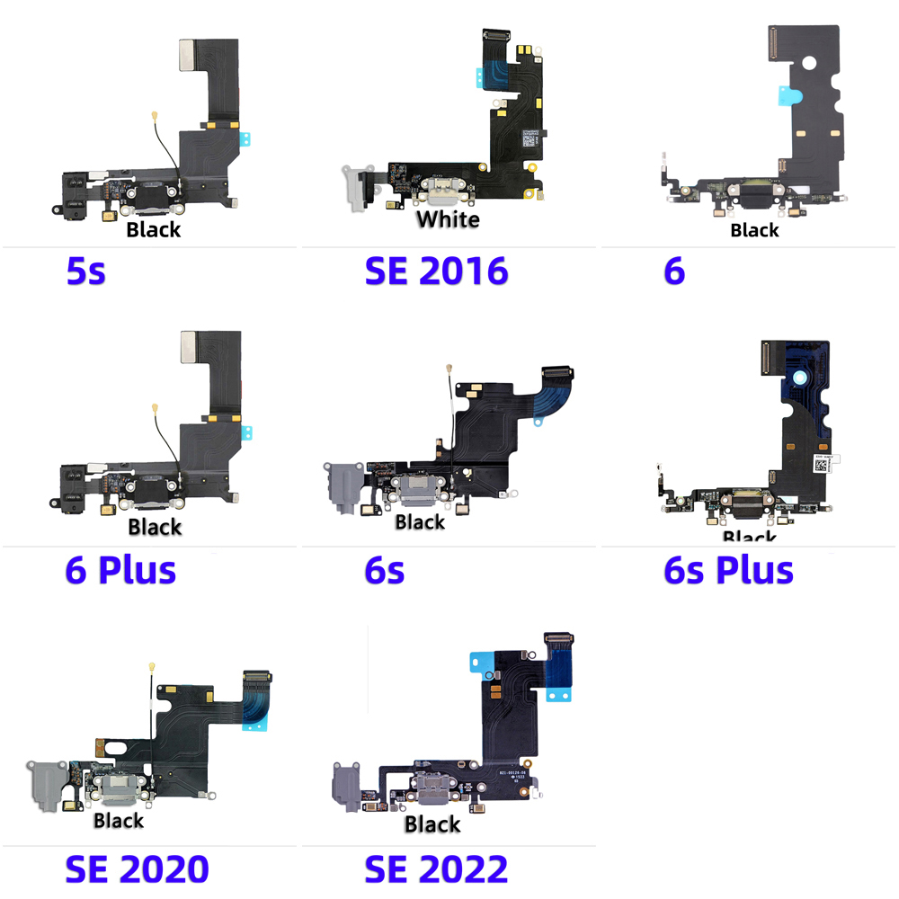 AiinAnt USB Charging Port Charger Dock Connector Charging Flex Cable For iPhone 6 6s Plus 5S SE 2020 2022 Phone Repair Parts