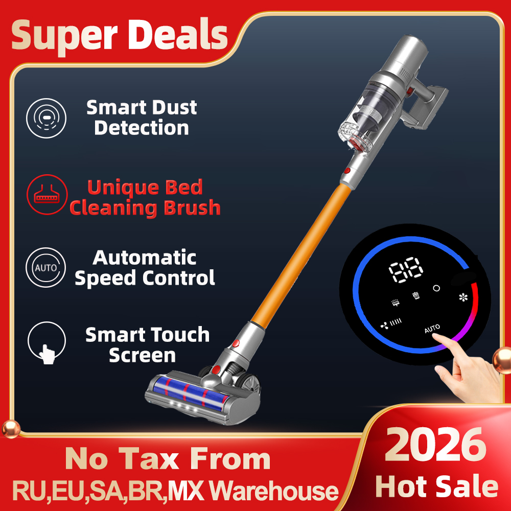 (Código de cupón: NEW888) Aspiradora de Mano Sin Cable ABIR VC205, 27000PA, Sensor Inteligente de Polvo, Pantalla Táctil LED, Control Automático de Velocidad, Eliminador Portátil de Ácaros Inalámbrico
