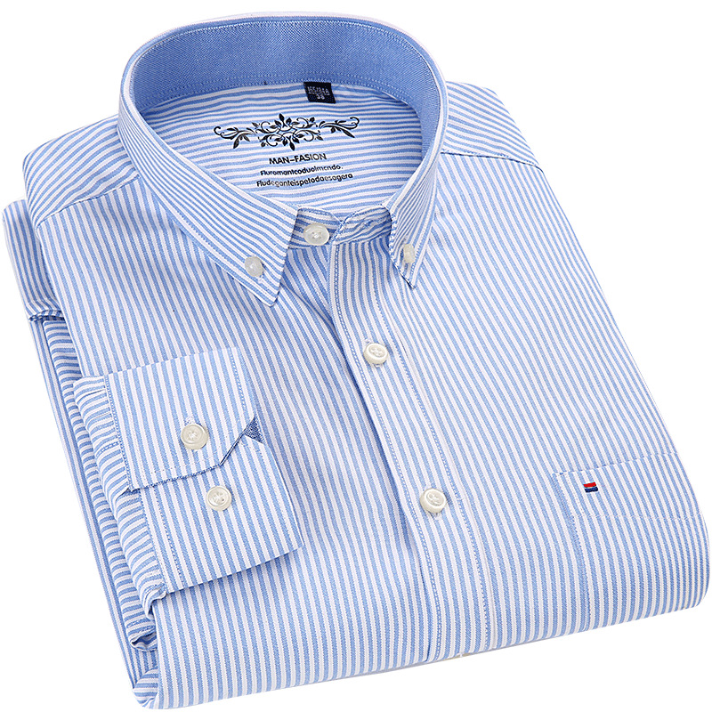 Chemise Oxford à manches longues pour hommes, haut de rue, haute qualité, tissé, non repassable, printemps, été, automne, tendance, nouveau