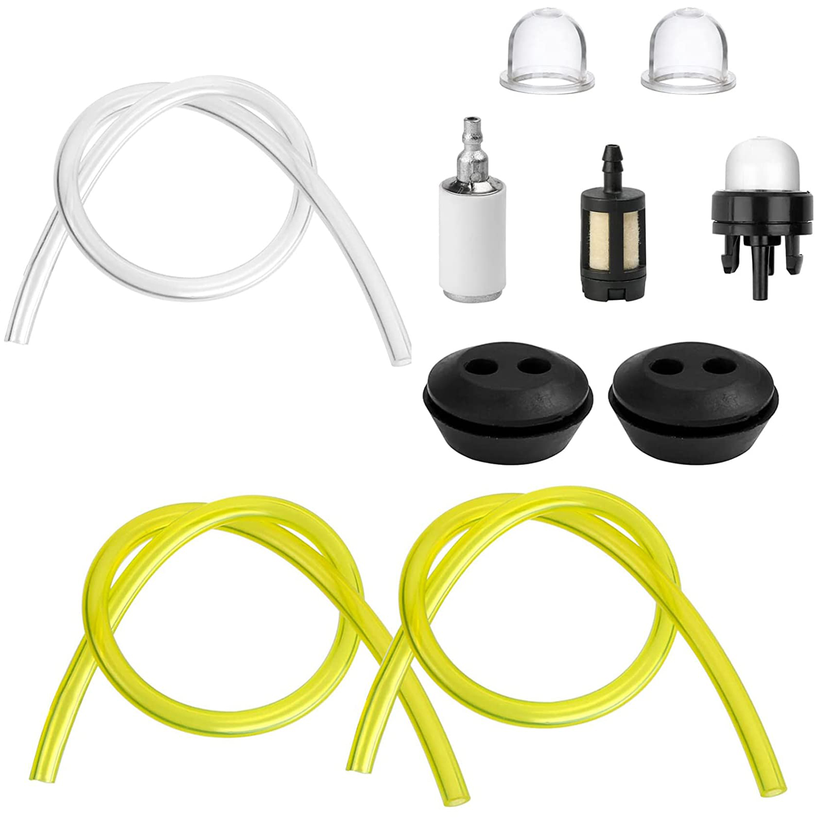 1 Juego de manguera de línea de combustible, filtro de combustible, tubo de 2mm/2,5mm/3mm, cebador de combustible, bombilla, motosierras de jardín, sopladores, recortadores, accesorios para cortacésped