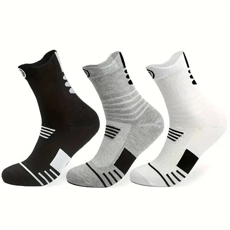 3 paires de chaussettes athlétiques à coussin confortable pour hommes pour les sports de plein air